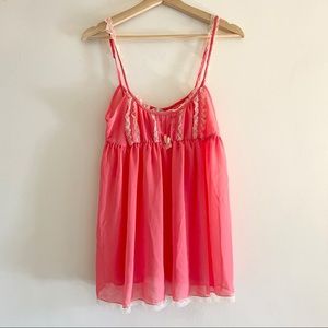 Victoria’s Secret Sheer Pink Milkmaid Cami Top